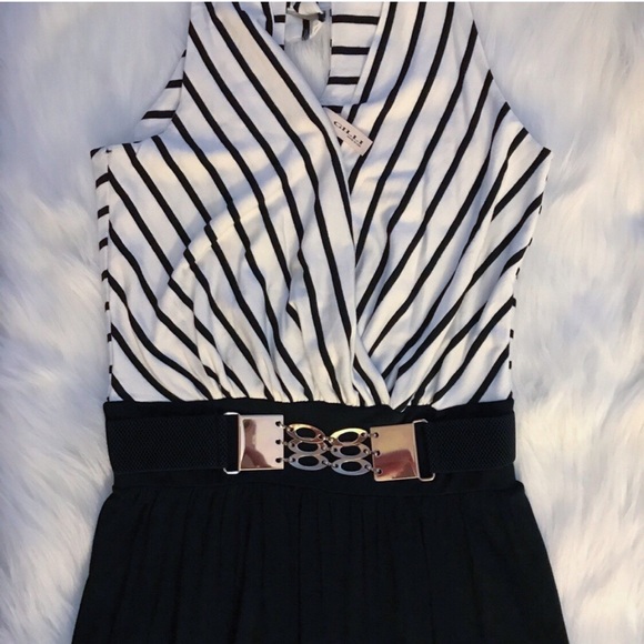 🆕LAST1️⃣Lg•Gilli•Black & White Jumpsuit with Belt - Picture 2 of 6